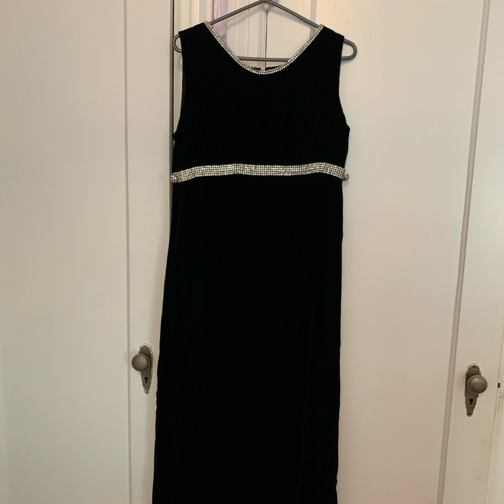 HANDMADE Black Velvet Sequin Dress